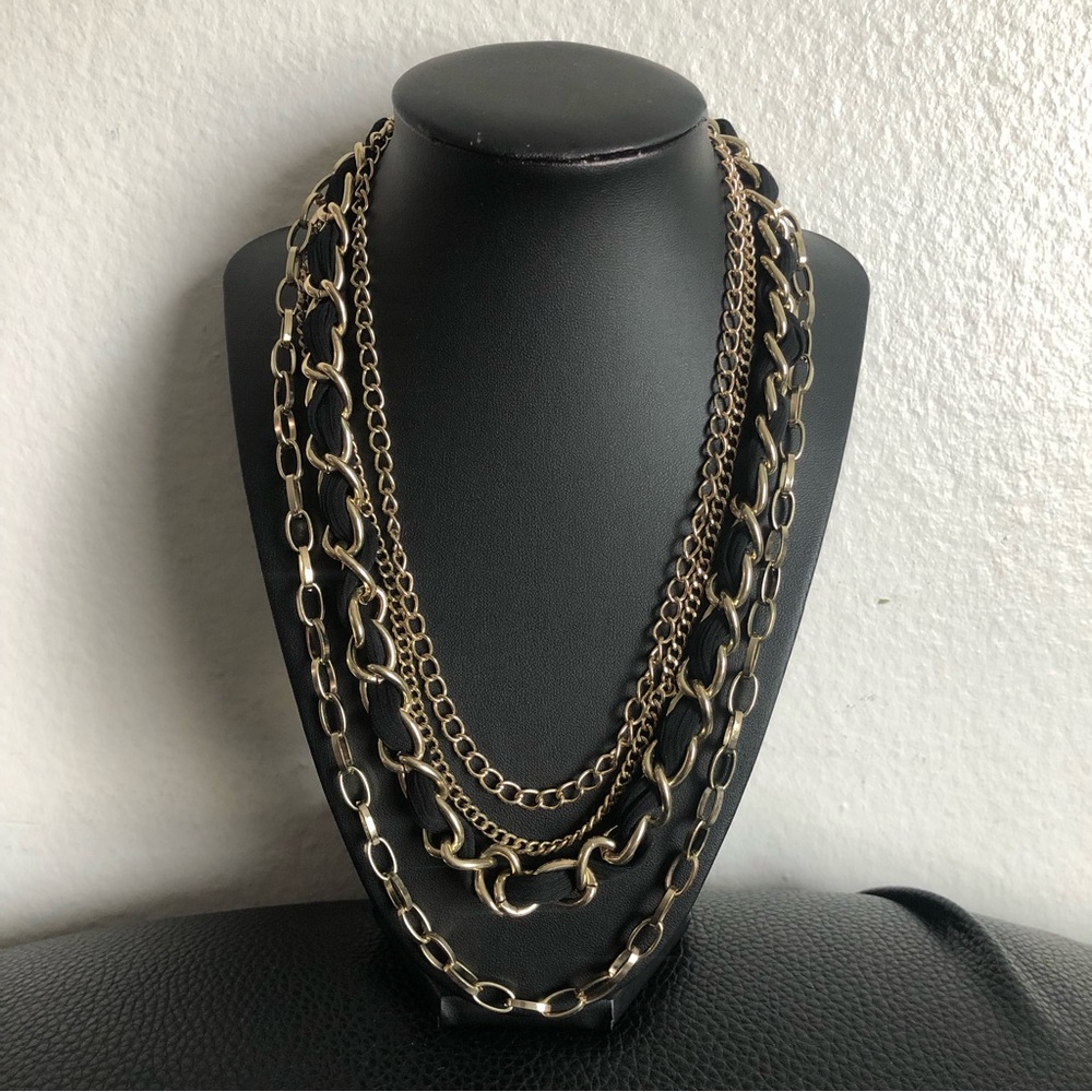 Forever 21 Black & Gold Chain Link Necklace